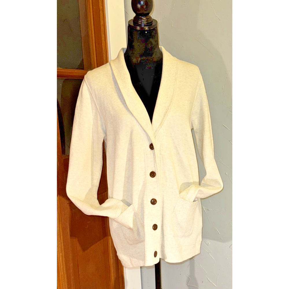 Orvis Ladies Cream‎ Colored Cardigan Preppy Minimalist Size Small